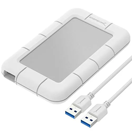 Sabrent USB 3.0 SSD / 2,5 pollici custodia antiurto in alluminio per HD SATA esterno [supporta UASP SATA III] / Argento Bianco (CE-UM3W)