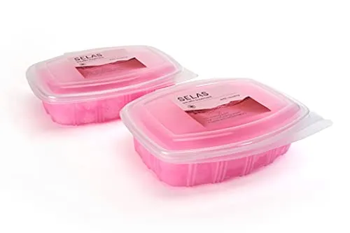 Paraffina di Rosa Moschetta.Pack 2600 ml (980 g x 2 unità) SELAS. Per trattamenti terapeutici ed estetici di mani e piedi.