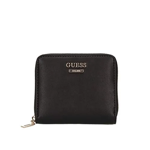 Guess Portafoglio donna Tangey Slg small zip around ecopelle nappa nero AS20GU33