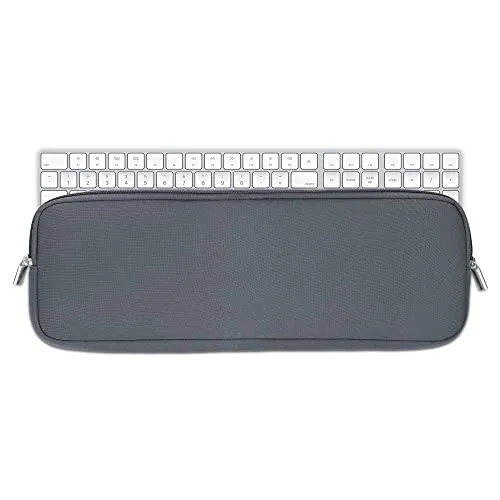kwmobile Custodia Tastiera Compatibile con Apple Magic Keyboard Senza Tastierino Numerico - Porta Tastiera PC - Keyboard Cover con Cerniera - in Neoprene Grigio Scuro