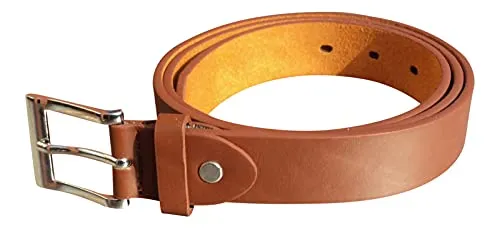 Cintura da uomo, larghezza 2,5 cm, cintura per pantaloni da uomo, foderata in pelle Marrone M/76/82 cm