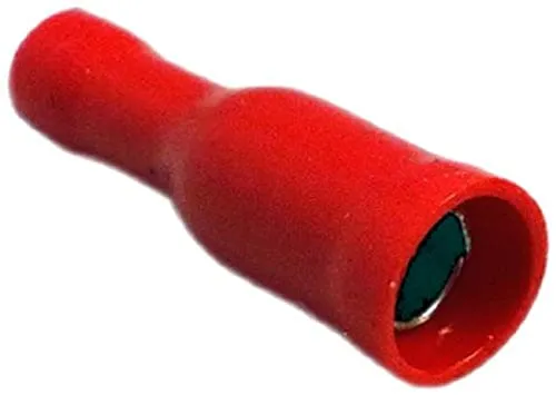Electraline 62281 Capocorda Cilindrico, Diametro 4 mm, Femmina, Rosso
