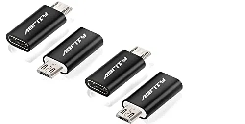 Adattatore da micro USB a USB C [confezione da 4],adattatore micro USB, USB C Micro USB, USB C a micro USB, adattatore da tipo C a micro USB per ricarica Power Bank Controller per fotocamera,