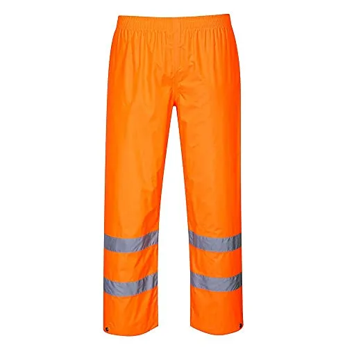 Portwest H441 Pantaloni Antipioggia ad Alta Visibilità, Arancione, XL
