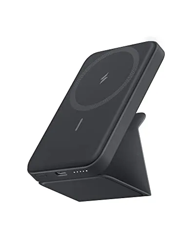 Anker 622 caricatore portatile magnetico wireless (MagGo), batteria magnetica pieghevole 5.000 mAh e USB-C per iPhone 15/14/13/12 (Nero)