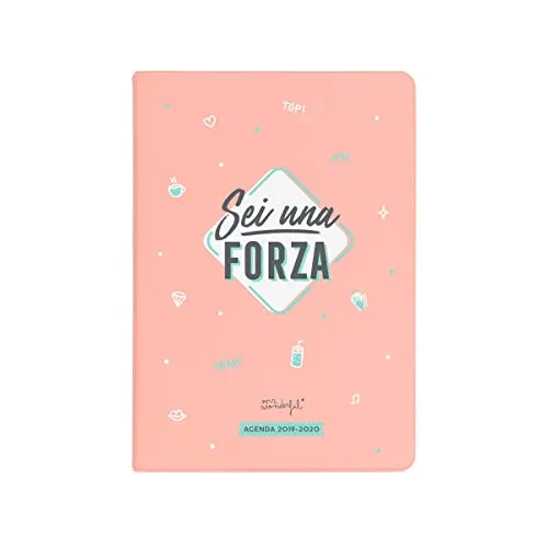 Mr. Wonderful Agenda Classica Piccola giornaliera 2019-2020, Multicolore, Dimensioni: 12,6 x 17,4 x 2,5 cm