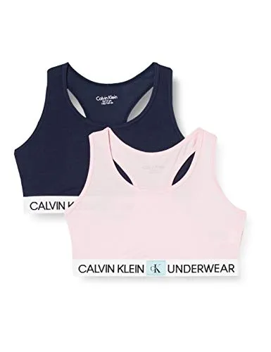 Calvin Klein 2pk Bralette Intimo, Rosa (1unique/1blackiris), 14-16 (Pacco da 2) Unisex-Bambini