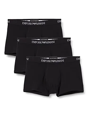 Emporio Armani 3-Pack Boxer Pure Cotton, Boxer, Uomo, Nero (Black/Black/Black), M