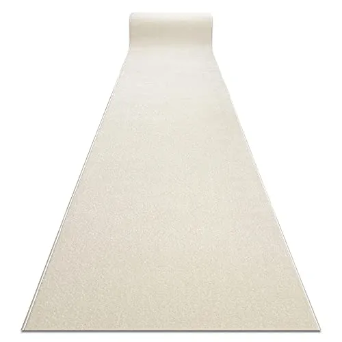 Passatoia KARMEL pianura, un colore, per cucina, corridoio, soggiorno, robusto, moderno, bianco 100x940 cm