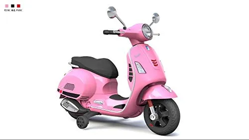 Moto Scooter Elettrico Per Bambini 12V Piaggio Vespa GTS Sport Rosa