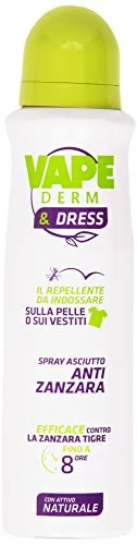 Vape - Spray Asciutto Anti Zanzara, Repellente da Indossare - 150 ml