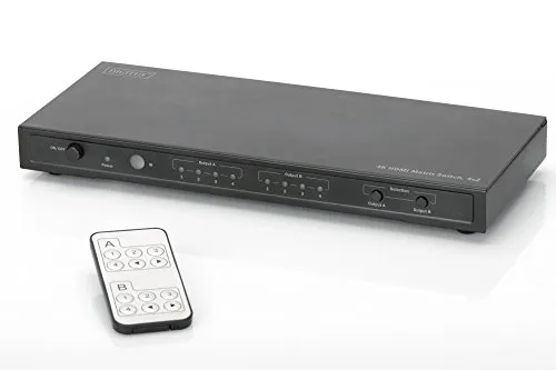 Digitus DS50304 Switch Matrix HDMI 4K per 4 Dispositivi con 2 TV