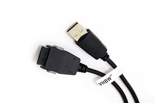 vhbw Cavo dati USB (da tipo A a lettore MP3) compatibile con Samsung Yepp YP-S3, YP-S5, YP-T9, YP-U10, YP-U3 lettore MP3 - nero, 100 cm