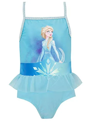 Disney Costume da Bagno per Ragazze Frozen Il Regno di Ghiaccio Blu 7-8 Anni