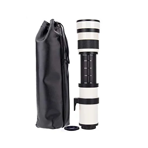 JINTU 420-800mm f/8.3 Teleobiettivo Ingrandisci Obiettivi della fotocamera Compatibile con Canon e Nikon Fotocamere reflex 4000D 90D 80D 60D 650D 550D 5D 750D 200D D90 D5600 D5500 D5300 D3200 D3400