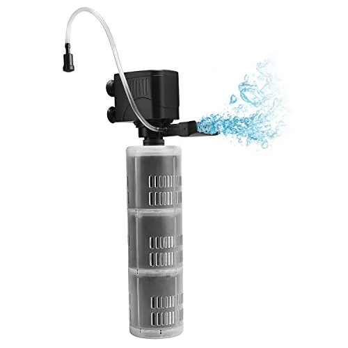 XpertMatic DB-368F 1800L/H - Pompa per acquario, filtro a 3 livelli, filtro interno silenzioso, per acquari, laghetti fino a 30-1000 l