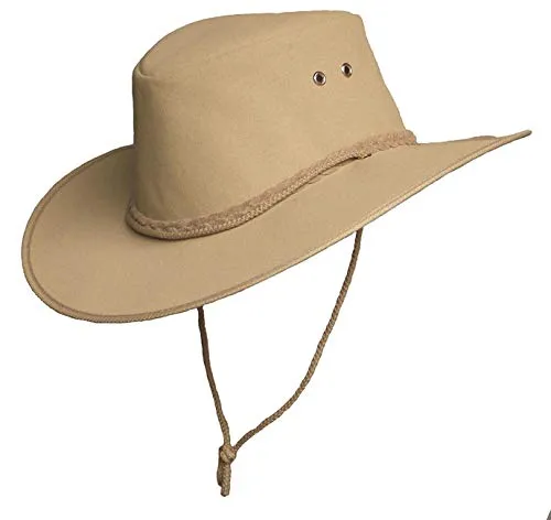 Kakadu Traders Australia Cape York Cappello estivo in cotone leggero con cappello beige. XL