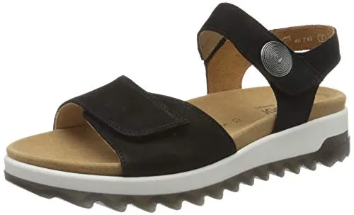 Gabor Shoes Comfort Basic, Sandali con Cinturino alla Caviglia Donna, Nero (Black 47), 42 EU