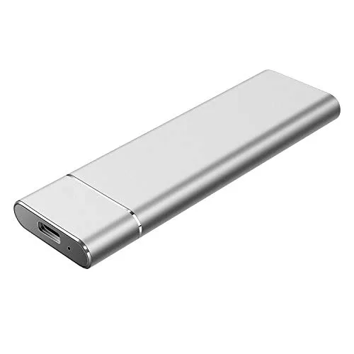 Prode 1tb Hard Disk Esterno Portatile Ultra Slim Type C USB 3.1 Hard Disk Esterno per PC, Mac, Desktop, Laptop, Chromebook, Xbox One, Xbox Slim (1TB, Argento)
