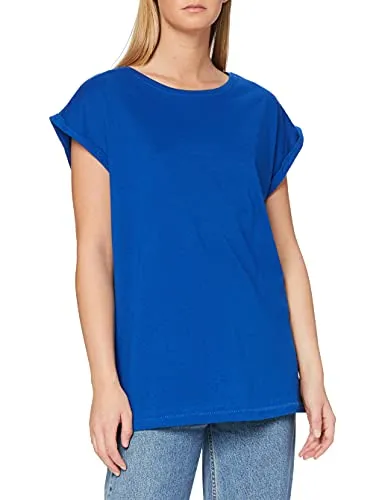 Urban Classics Ladies Extended Shoulder Tee - Maglietta a Maniche Corte Donna, Blu (Sporty Blue), S