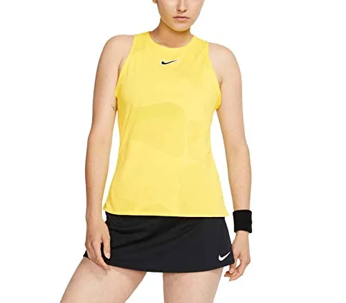 Nike W Nkct Tank MB NT Top/Singlet, Donna, Opti Yellow/off, Nero, XS