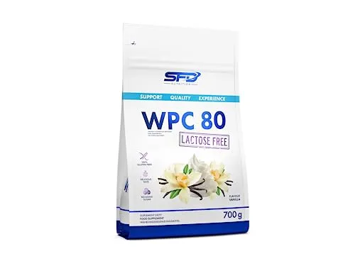 SFD WPC 80 Integratore Alimentare Senza Lattosio – Proteine ​​In Polvere Senza Lattosio – Frullato Proteico Senza Lattosio – Proteine ​​Del Siero di Latte In Polvere – Senza Glutine – 700g Vaniglia