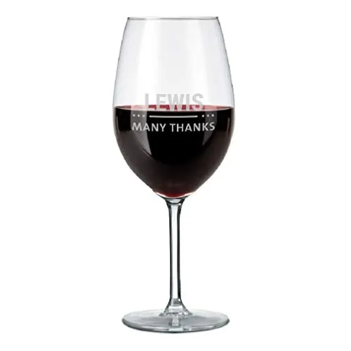 YourSurprise Bicchiere da Vino Personalizzato con Nome - Bicchiere da Vino Rosso Inciso con Nome: Personalizzabile con Testo, Design e Caratteri Diversi