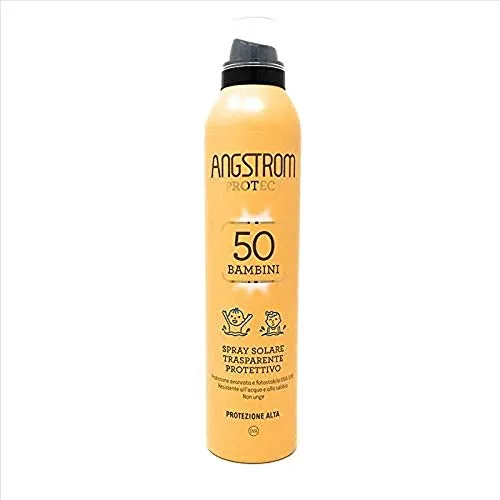 Angstrom Protect Spray Solare Trasparente, Protezione Corpo 50+ ed Intensificatore dell'Abbronzatura, Anche su Pelle Bagnata, 250 ml