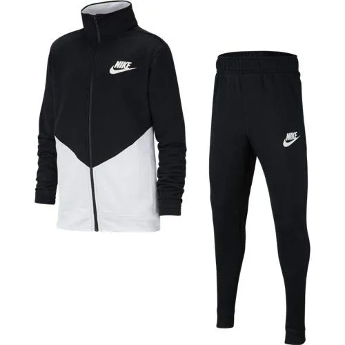 NILCO|#Nike NSW Core PLY Futura Tracksuit, Unisex Bambini, Black/White/White, L