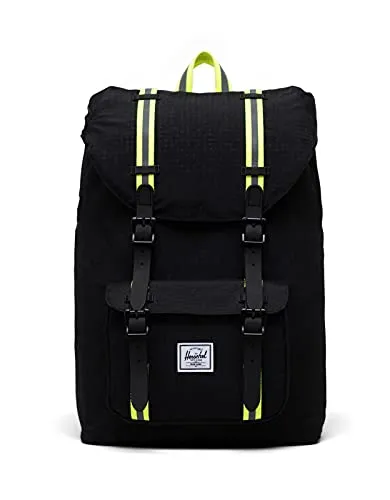 Herschel Little America Mid-Volume Backpack Black Enzyme Ripstop/Black/Safety Yellow