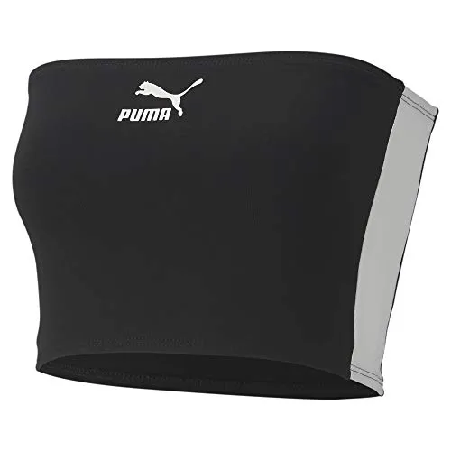 Puma Classics Bandeau Top Maniche, Donna, Nero, XS