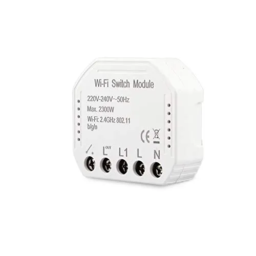 Modulo interruttore WiFi smart 220-240 V 2300 W Controller Timer Interruttore luci Controllo vocale Funzionalità con Amazon Alexa Google App Smart Life