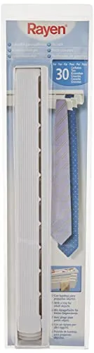 Rayen Portacravatte con capacità Massima di 30 Cravatte, ABS, Bianco, 6.29 cm