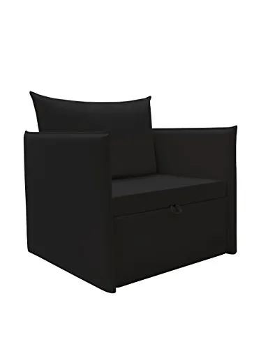 13Casa - Furby plus 9 - Poltrona letto. Dim: 90x90x94 h cm. Col: Nero. Mat: Metallo, Microfibra.