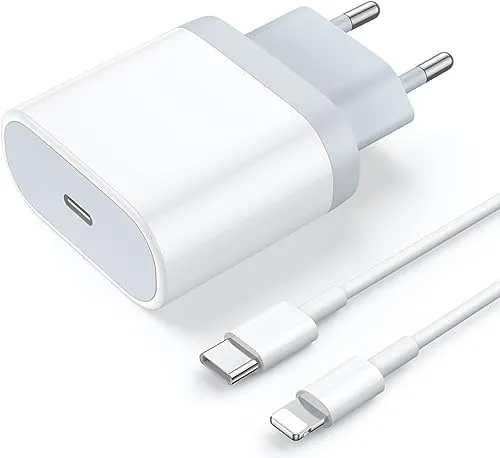 Caricatore iPhone - Certificato Apple MFi - Caricabatterie Rapido USB C 20W e Cavo Lightning 2M Presa Alimentatore Spina Carica Ricarica Rapida per iPhone 14/14 Pro/14 Pro Max/13/12/11/XR/XS/X/iPad