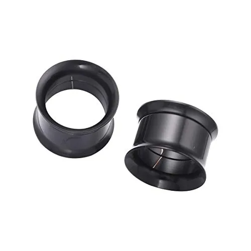 Healifty Ear Tunnels Ear Plugs Orecchie Stretchers Doppio svasato Tunnel di carne Ear Piercing Gioielli 14mm 2 PZ (Nero)