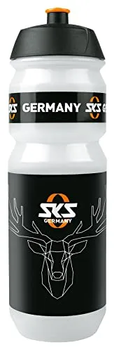 SKS GERMANY HIRSCH BOTTLE LARGE Bottiglia per bici da 750 ml in design cervo, accessori per bici (bottiglia con chiusura shiva, per tutti i comuni portaborracce, valvola push-pull a prova di perdite).
