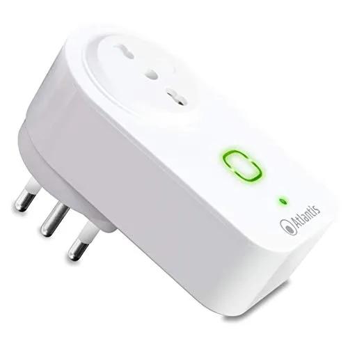 Atlantis Smart Plug WiFi A17-SS16A Presa Elettrica Controllata Wifi con Interruttore Controllo da Remoto Timer Compatibile con Amazon Alexa Google Home APP Android e iOS, Bianco
