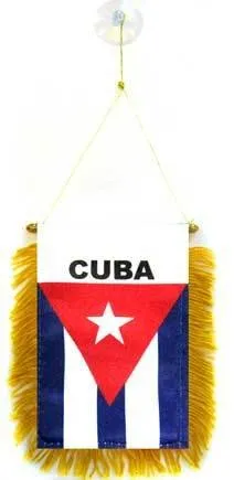 AZ FLAG Gagliardetto Cuba 15x10cm con Ventosa - BANDIERINA per Auto Cubana 10 x 15 cm