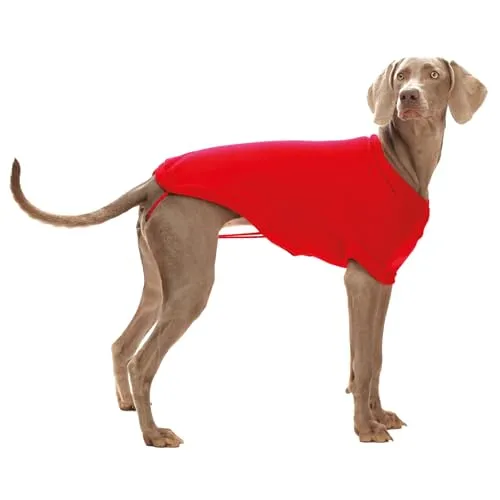 Croci Siviglia - Maglioncino dolcevita invernale per cani, giacca cappotto con foro guinzaglio pettorina e elastici zampe, colore Rosso, taglia 55 cm