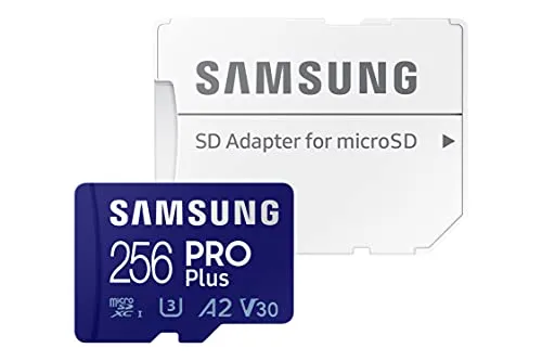SAMSUNG PRO Plus - Scheda di Memoria microSDXC UHS-I U3 da 256 GB, Full HD & 4 K, UHD, con Adattatore SD (MB-MD256KA/EU)