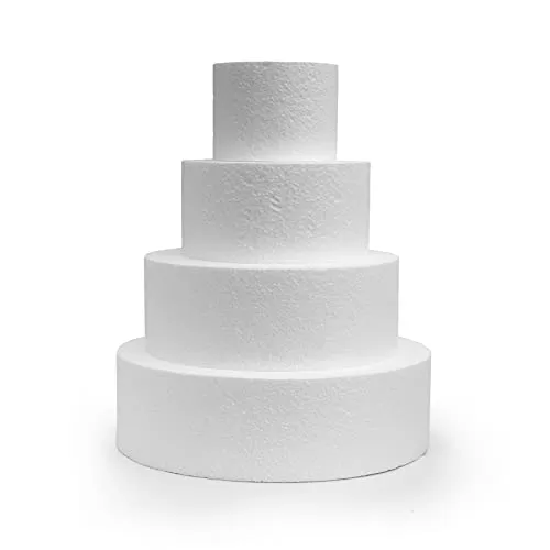 Miss Bakery's House® Dischi in polistirolo - Cake Dummy - Set 2 - Ø 10 cm, Ø 15 cm, Ø 20 cm, Ø 25 cm - 4 livelli - Cake Pops