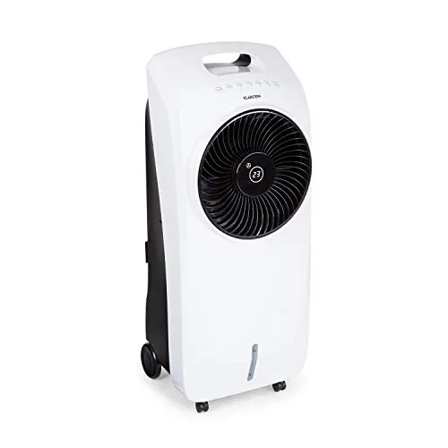 Klarstein Rotator - Raffrescatore Evaporativo, Ventilatore, Ionizzatore, Umidificatore 4in1, 110 W, Cool Breeze, 3 Velocità, 3 Modalità, Timer 8 Ore, Serbatoio Acqua 7 Litri, Telecomando, Bianco