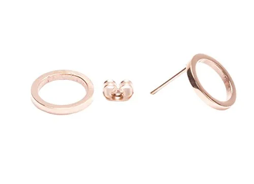 Happiness Boutique Orecchini a Bottone Cerchio Aperto Oro Rosa | Orecchini Tondi Minimal Titanio Bijoux