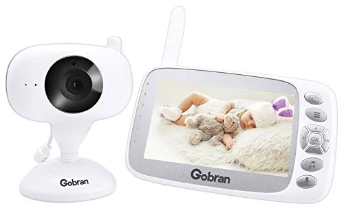 Baby Monitor Schermo 4.3’’ HD LCD Espandibile 2 Telecamere,Gobran Videosorveglianza Videocamera Babyphone,Visione Notturna,VOX Attivazione Vocale,Audio Bidirezionale,Sensore Temperatura,Ninnananne