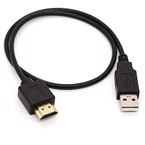 HTGuoji Cavo adattatore da USB 2.0 tipo A a HDMI – Maschio a convertitore di carica maschio 50cm