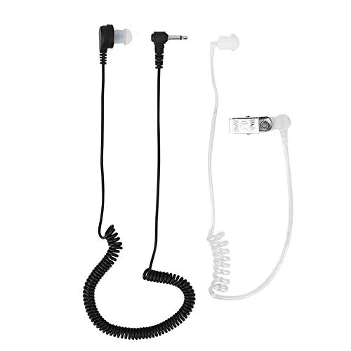 Cuifati Mono da 3,5 mm Auricolare con Tubo Acustico Trasparente Auricolare Anti-Radiazioni per Radio/iPod/iPod Nano/MP3/cellulare/CD/radio FM/Radio AM con Auricolare di Ricambio