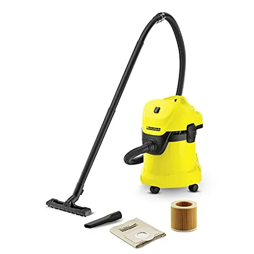 Kärcher Bag Aspiratore Solidi Liquidi, Capacità 17 L, Plastica Dura, 1000 W, Giallo Nero