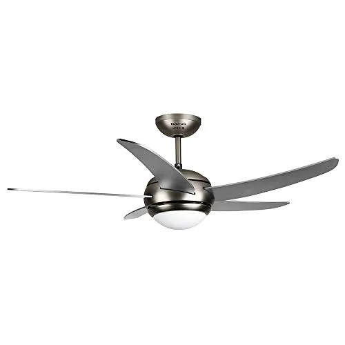 Taurus Fresko 5B, Ventilatore da soffitto con luce e telecomando, Funzione estate, inverno, 120 cm di diametro e 5 lame, Copertura fino a 20 m², 3 velocità, Timer di 8 ore, Motore in rame, 70W