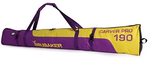 Brubaker Ski Borsa 'Carver PRO 2.0' Sacca da Sci Colore Viola/Giallo 170 cm